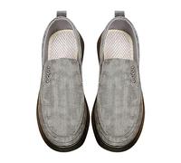 Men's Boat & Deck Shoes Soft Cushioned Footbed Barefoot Shoes Wide Toe Comfortable Walking Trainers Arch Fit Easy Close Slip On Trainers Lightweight Non-Slip Low-Top Trainer Daily Grey