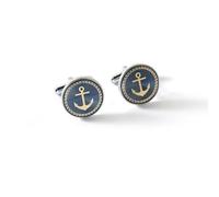 Men's Boat Sight Cufflinks - Vintage Silver Steampunk Nautical Cuff Links, Unique Father's Day Gift for Dad, Husband, Son & Boyfriend, Retro Luxury Wedding & Business Accessories