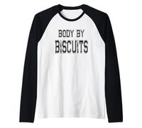 Mens Body by Biscuits Joke - Biscuit Lover Graphic Art Design Raglan Baseball Tee