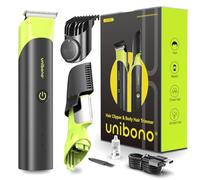 Men's Body Trimmer Shaver Kit, Unibono Cordless Body Groomer for Back, Chest, Armpits, Groin, Leg Hair, Safe Vertical Blade for Ball & Pubic, Wet & Dry