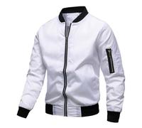 Men's Bomber Jacket, Lightweight Jackets for Men Uk Winter Thermal Jacket Windproof Zip Up Flying Bomber Coat Casual Baseball Coats Men Hiking Jacket Aviator Jackets Men Coat