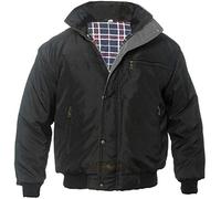 Men's Bomber Jacket, Sky Diver Jacket, Work Coat, Two Color, Black & Navy (2XL, Black)