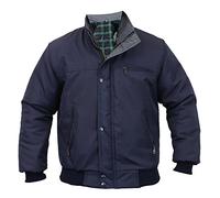 Men's Bomber Jacket, Sky Diver Jacket, Work Coat, Two Color, Black & Navy (2XL, Navy)