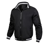 Mens Bomber Jackets Casual Lightweight Windbreaker Sports Waterproof Jacket Cargo Winter Warm Outwear Vintage Classic Retro Coat Smart Full Zip Baseball Jacket with Pockets