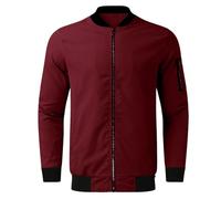 Men's Bomber Jackets, Light Jacket Men Windproof Winter Bomber Coat Casual Zip Up Flying Jacket Warm Lined Baseball Coats Flying Jackets for Men Uk Mens Jackets Smart Casual Winter Coat Men