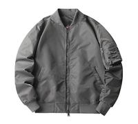 Mens Bomber Jackets, Winter Warm Quilted Lined Casual Coats Windproof Military Flight Jackets with 4 Pockets Mens Lightweight Jacket Flying Jackets for Men Uk Harrington Jackets Men Mens Winter Coat