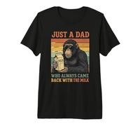 Mens Bonobo Papa Just A Dad Who Always Came Back with The Milk Premium T-Shirt