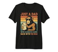 Mens Bonobo Papa Just A Dad Who Always Came Back with The Milk Premium T-Shirt