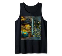 Mens Book Library Bookshelf Armchair Window Pattern Print Tank Top