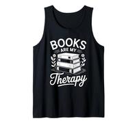 Mens Books are My Therapy Summer Reading Book Lovers Tank Top