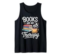 Mens Books are My Therapy Summer Reading Book Lovers Tank Top