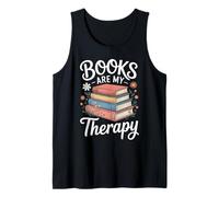 Mens Books are My Therapy Summer Reading Book Lovers Tank Top