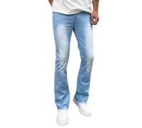 Mens Bootcut Slim Fit Jeans Fashion Stretch Flared Wide Leg Distressed Faded Denim Trousers Trendy Designer Straight Leg Bell Bottoms Y2k for Teens Adult