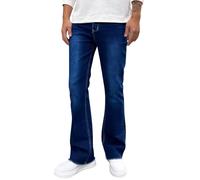 Mens Bootcut Slim Fit Jeans Fashion Stretch Flared Wide Leg Distressed Faded Denim Trousers Trendy Designer Straight Leg Bell Bottoms Y2k for Teens Adult