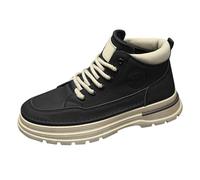 Men's Boots Boots Men Kickers Boots Christmas 2025 Men's Spring and Autumn British Style Retro High Top Work Shoes Trendy Versatile Thick Sports Casual Ankle Boots Ladies Birthday Gifts (Black, 7.5)