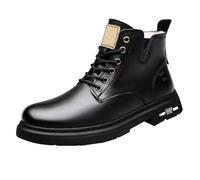 Men's Boots Single Cotton With The Same Paragraph Of Fashion British Lun Work Boots Casual Big Yards Korean Version Of The Hundred Men's Shoes Padded And Not Padded Mens Boots Size 10 (Bronze, 7)