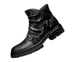 Mens Boots With Buckle Steampunk Mens Retro Boots Non Slip Walking Boot Vintage Knight Boot Medieval Gothic Booties Outdoor Fashion Booties Daily Wear Ankle Bootie With Non Slip Outsole