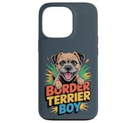 Mens Border Terrier Boy Cartoon Cute Pet Small Dog Dad Breed Case for iPhone 13 Pro