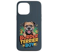 Mens Border Terrier Boy Cartoon Cute Pet Small Dog Dad Breed Case for iPhone 13 Pro Max