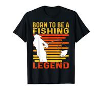 Mens Born To Be A Fishing Legend Funny Sarcastic Fishing Humor T-Shirt