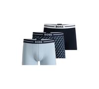 Men's Boss 3 Pack of Logo Waistband Trunks in Multicolour