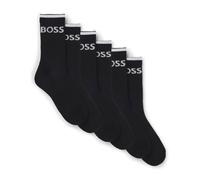 Men's Boss 6 Pack of Ribbed Short Socks in Black