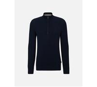 BOSS Quarter-zip cotton sweater with knitted structure - Style Ebrando-P, 50505997 Dark Blue XXL