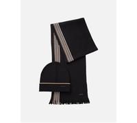 Men's BOSS Orange Enzo Mens Scarf and Beanie Set - Black - Size: ONE size