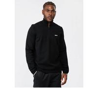 Men's BOSS Green Ever-X Mens Cotton Blend Zip-Neck Sweater with Logo Print - Black - Size: 40/Regular