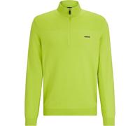 Mens BOSS Jumper Green Quarter Zip Knitwear With Logo - Momentum-X Size XXL