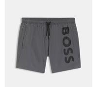 Men's Boss Octopus Logo Print Swim Shorts in Grey