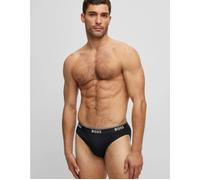 BOSS Mens Brief 3P Power Three-Pack of Logo-Waistband Briefs in Stretch Cotton