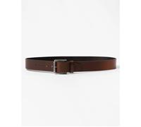 Boss Orange Joris Mens Italian Leather Belt with Engraved Buckle - Dark Brown - Size 34 inches