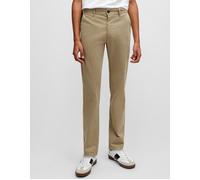 Boss Orange Mens Slim Fit Chinos in Stretch-Cotton Satin - Beige - Size 36W/32L