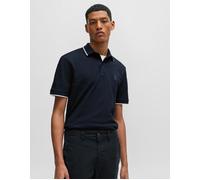 Boss Orange Passertip Mens Short Sleeve Polo Shirt With Tipped Collar - Dark Blue - Size Small