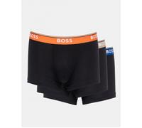 BOSS Three-pack of stretch-cotton trunks with logo waistbands - Style Trunk 3P Power, 50531684 Black L