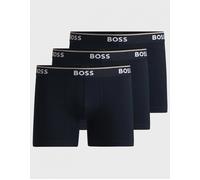 Men's BOSS Orange Power Three Pack Mens Stretch Cotton Boxer Briefs With Logos NOS - Black