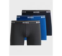 Men's BOSS Orange Power Three Pack Mens Stretch Cotton Boxer Briefs With Logos NOS - Blue