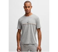 Men's BOSS Orange Unique Mens Stretch-Cotton Pyjama T-Shirt with Logo Print - Grey/Grey - Size: 42/Regular