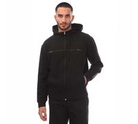 Men's Boss Printed Artwork Zip-Up Hoodie in Black