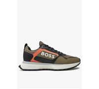 Mens BOSS Trainers Dark Green Casual Sneakers With Logo - Jonah Runn