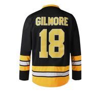 Mens Boston Happy Gilmore #18 Sandler 1996 Movie Ice Hockey Jersey Stitched Athletics Sports Shirt, #18 Black, Medium