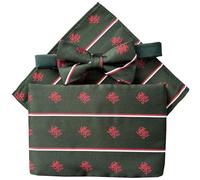 Men's Bottle Green Welsh Dragon Cummerbund Set (includes Bow Tie & Pocket Square)