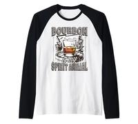 Mens Bourbon Is My Spirit Animal Kentucky Whiskey Funny Drinking Raglan Baseball Tee