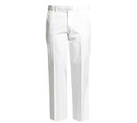 Mens Bowling Trousers White Polycoton Bowls Bowlers Trouser Inside Leg 31 Inches (32, White)