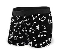 Men's Boxer Brief Music Notes-1 Novelty Boxer Shorts Print Underwear Stretch Boxer Trunk with Pouch