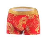 Men's Boxer Briefs, Breathable Chinese Dragon Pattern Underpants for Men, Mid-Rise Soft Underwear with Wide Waistband, Stretch Trunks Shorts Underpants Panties for Men Daily Wear Gift for Boyfriend