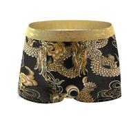 Men's Boxer Briefs, Breathable Chinese Dragon Pattern Underpants for Men, Mid-Rise Soft Underwear with Wide Waistband, Stretch Trunks Shorts Underpants Panties for Men Daily Wear Gift for Boyfriend