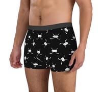 Men'S Boxer Briefs Cool Hockey Stick Puck Black White Fitted Boxer Shorts Breathable Slimming Pants Comfortable Underwear For Men, For Husband, Men, Lovers, L
