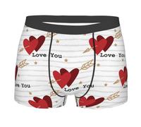 Men'S Boxer Briefs Couple Heart Love Stretch soft breathable Casual Underwear Boxer Shorts Black
